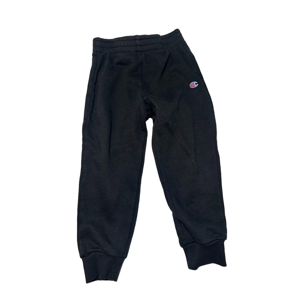 Champion Toddler Boys Black Fleece Jogger Sweatpants Size 4T Elastic Waist